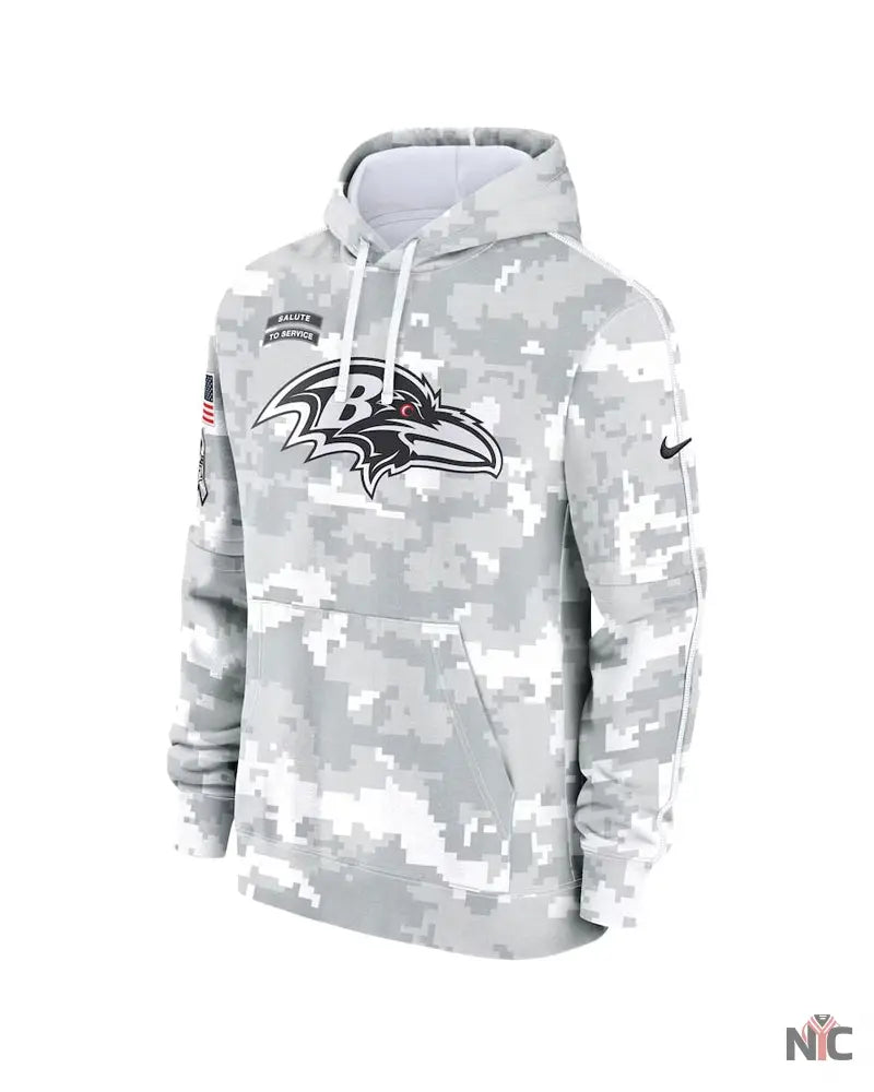 Baltimore Ravens Salute To Service Camo 2024 Hoodie