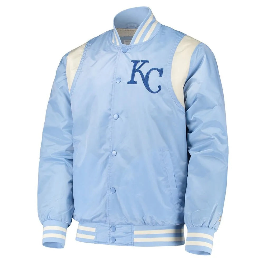 Cream Kansas City Royals Varsity Satin Jacket