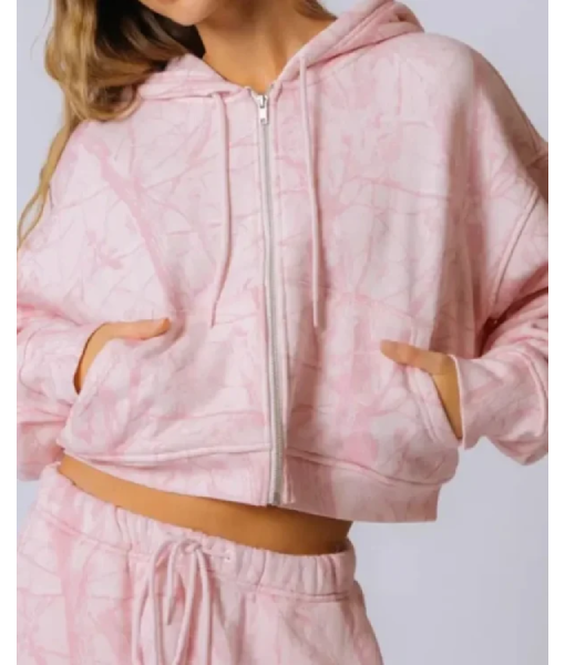 Dairy Boy Cropped Zip Bubblegum Hoodie