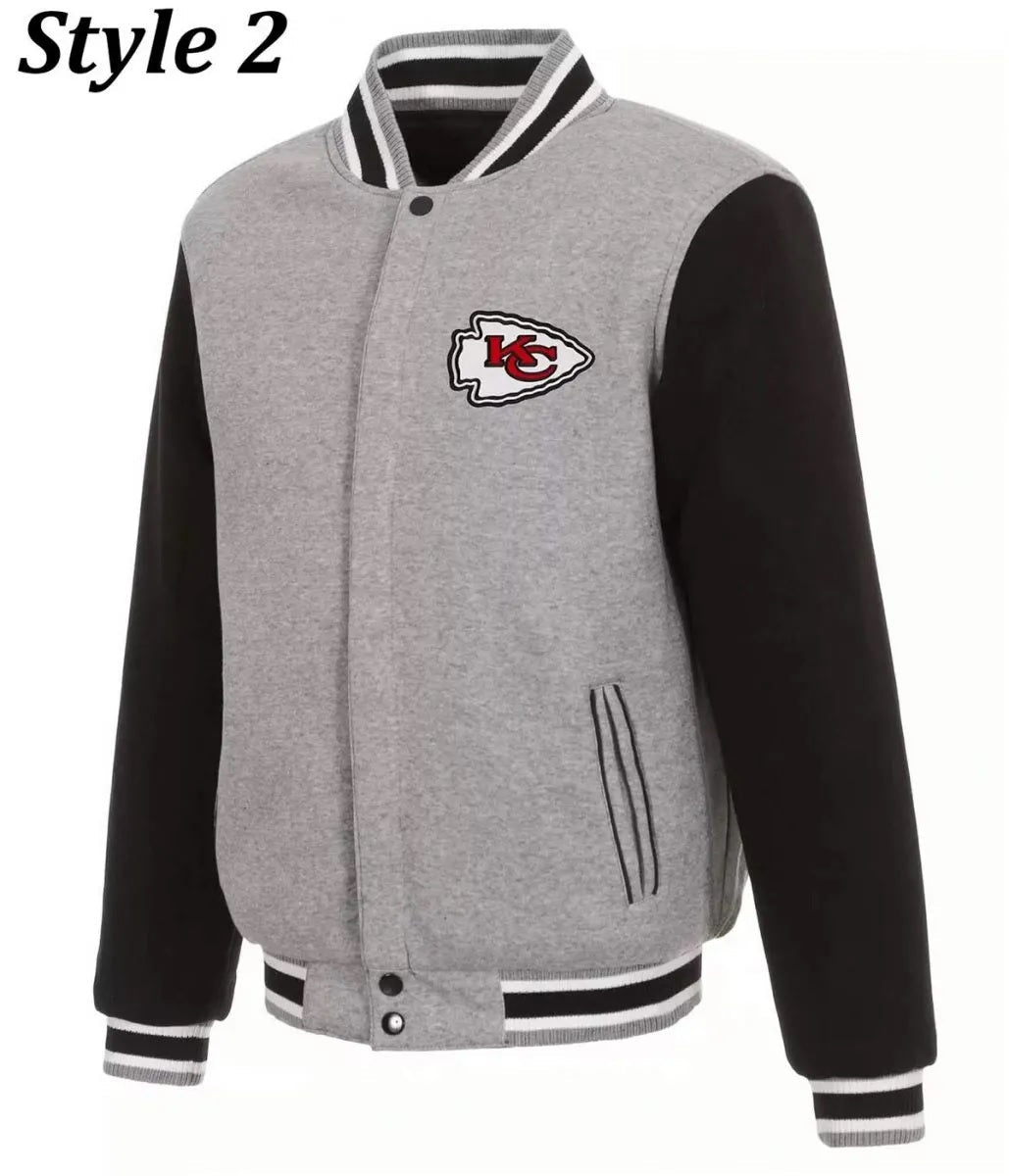 Kansas City Chiefs Two Tone Wool Leather Letterman Jacket