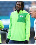 Seattle Seahawks Neon Green Half-Zip Hooded Jacket