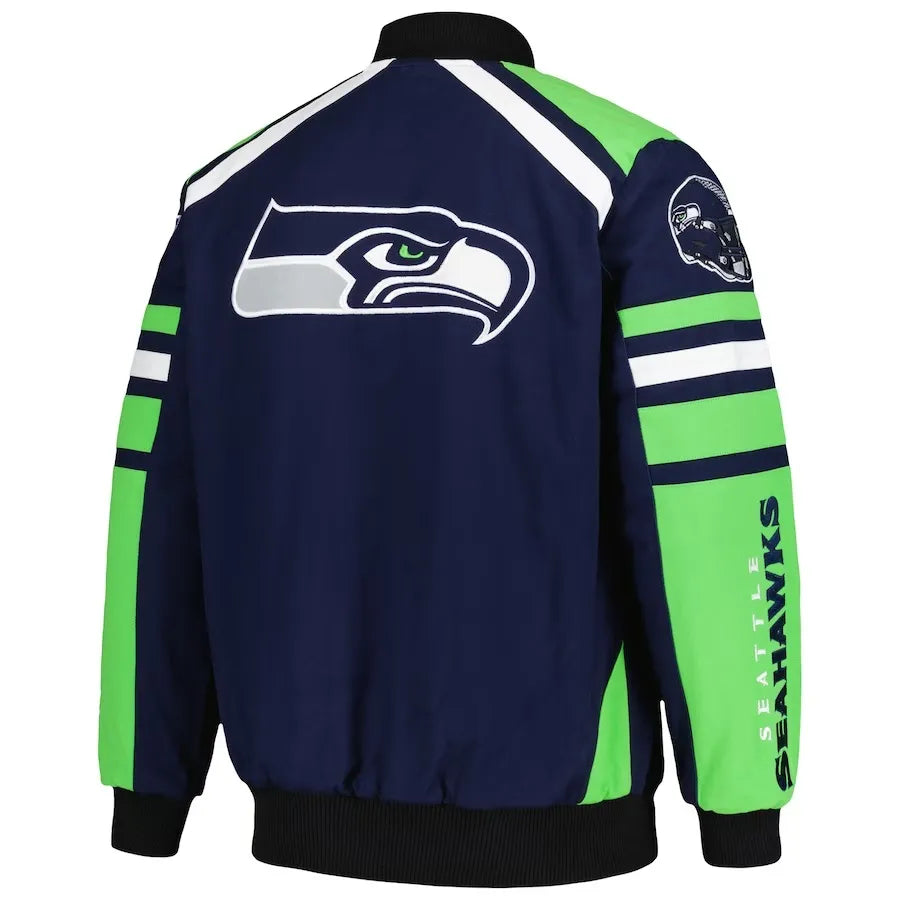 Seattle Seahawks Power Forward Racing Full-Snap Jacket