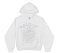 Sp5der OG Rhinestone Logo White Hoodie