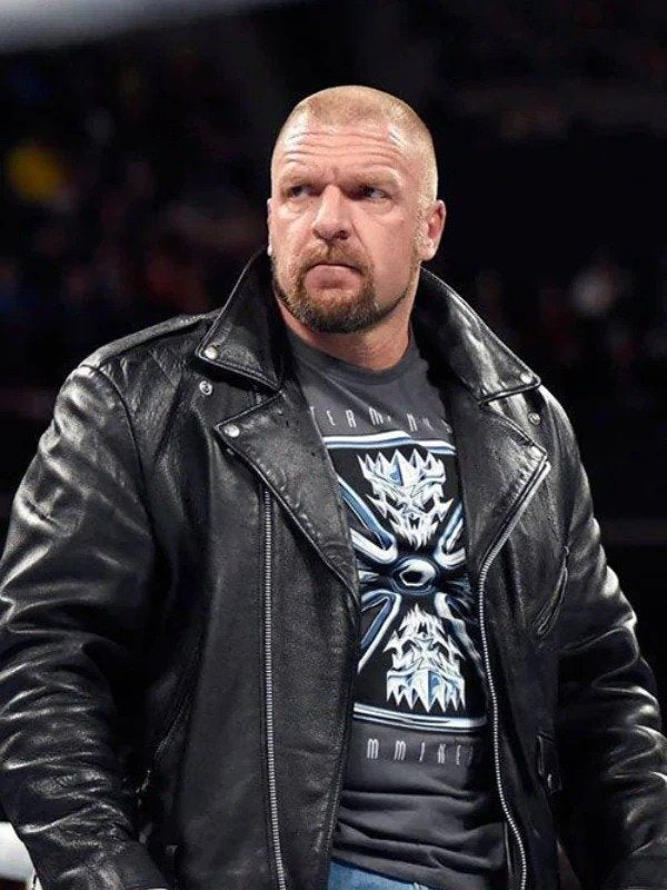 Triple H WWE Raw 2022 Black Leather Jacket