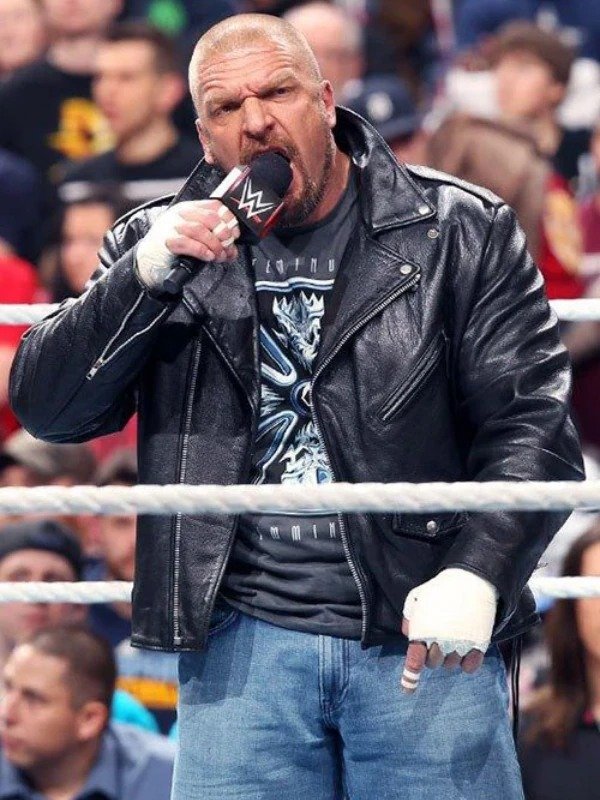 Triple H WWE Raw 2022 Black Leather Jacket
