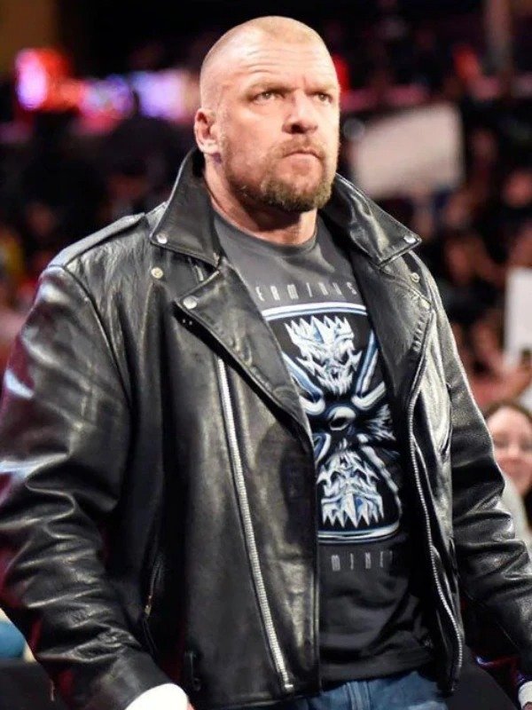 Triple H WWE Raw 2022 Black Leather Jacket