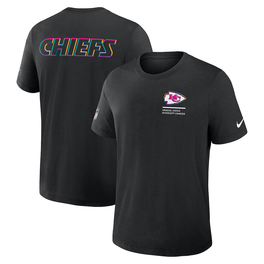 Kansas City Chiefs Nike Black 2025 NFL Crucial Catch Tri-Blend Dri-FIT T-Shirt