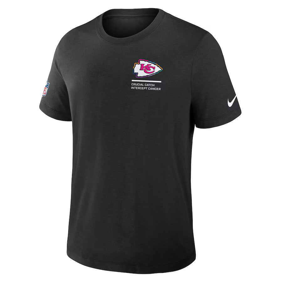 Kansas City Chiefs Nike Black 2025 NFL Crucial Catch Tri-Blend Dri-FIT T-Shirt