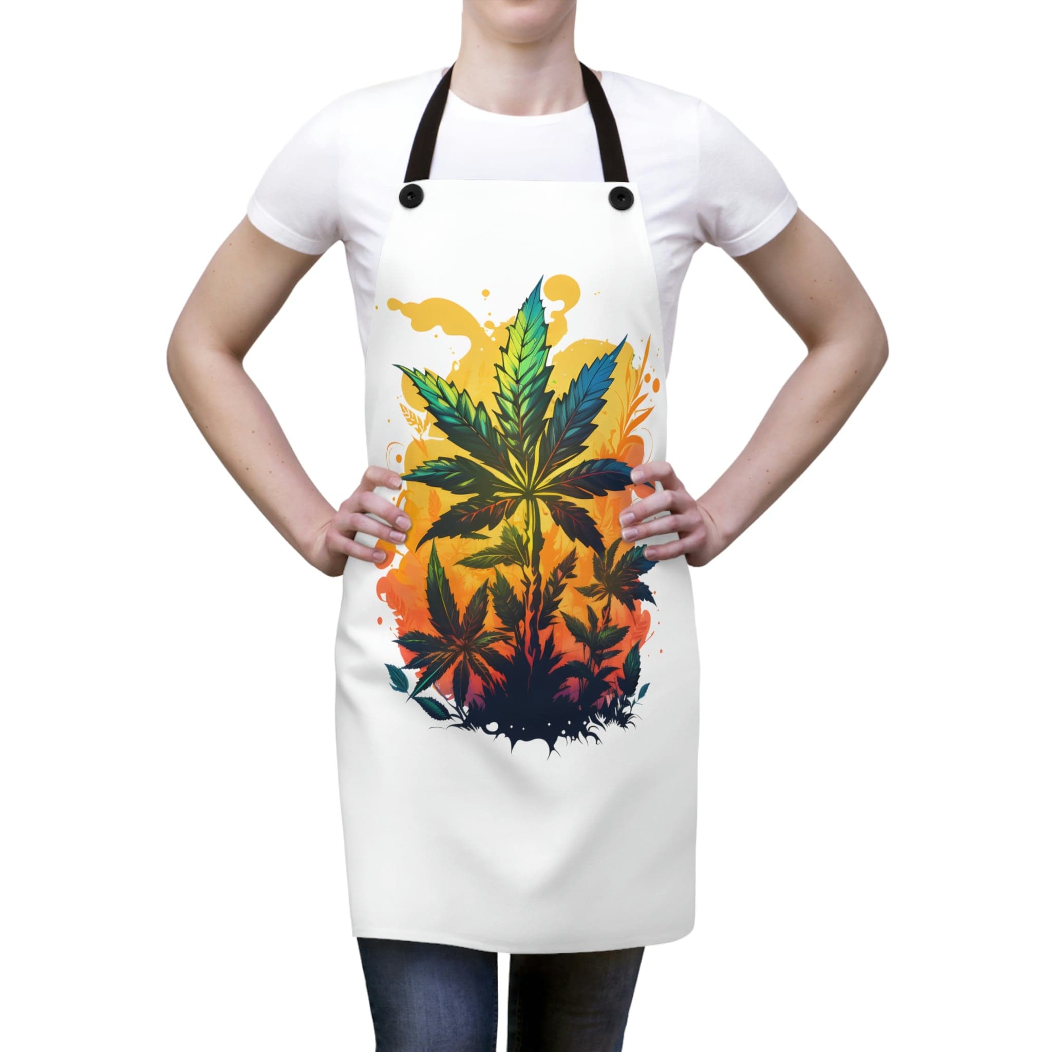 Warm Cannabis Paradise Chef's Weed Apron
